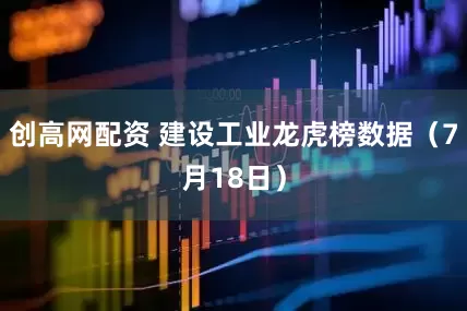 创高网配资 建设工业龙虎榜数据（7月18日）